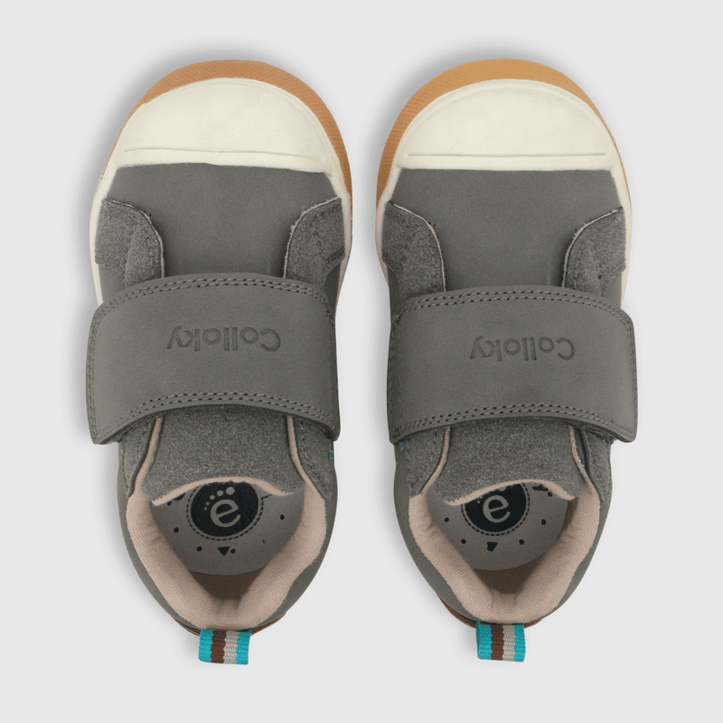 Zapato para niño velcro punta cubierta gris (21 a 27)