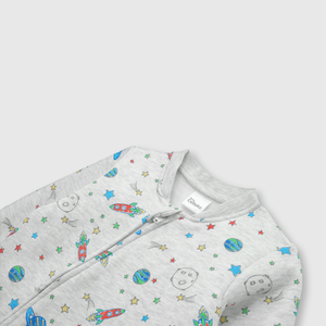 Pijama de bebé niño de franela gris melange (0 a 24 meses)