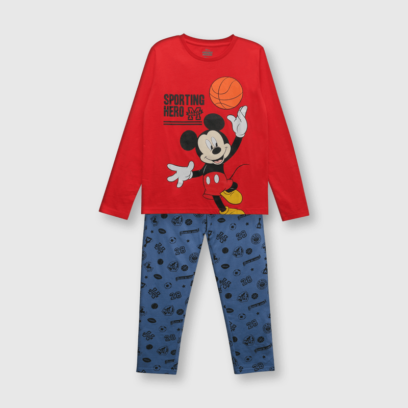 Pijama de niño de algodón Mickey azul (2 a 12 años) - Colloky Chile