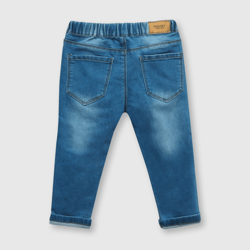 Jeans de bebé niño elasticado azul (3 a 36 meses)