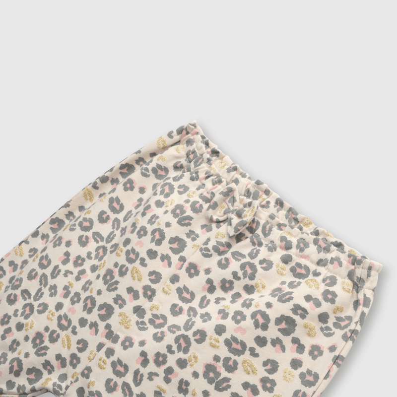 Pantalón de bebé niña de buzo animal print beige (3 a 36 meses)