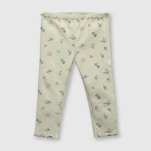 Pata de bebé niña elasticada estampada verde (3 a 36 meses)
