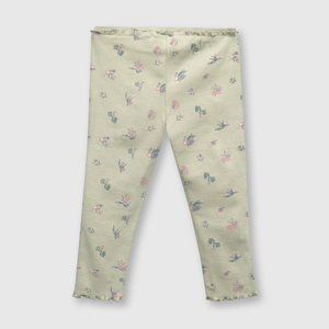 Pata de bebé niña elasticada estampada verde (3 a 36 meses)