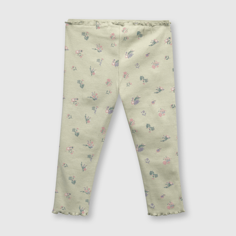 Pata de bebé niña elasticada estampada verde (3 a 36 meses)