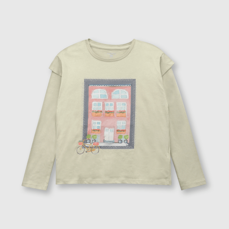 Polera de niña vintage verde (2 a 12 años)