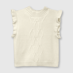 Sweater de bebé niña sin mangas light beige (3 a 36 meses)