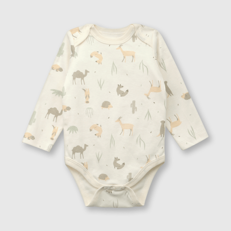Pack bodies de bebé niño 5 pack body ludicos beige (0 a 24 meses)