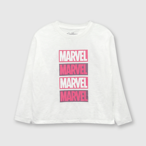 Polera de niña Avengers blanco (2 a 12 años)