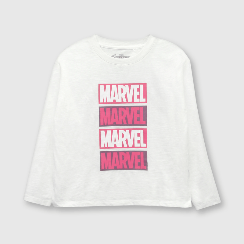 Polera de niña Avengers blanco (2 a 12 años)