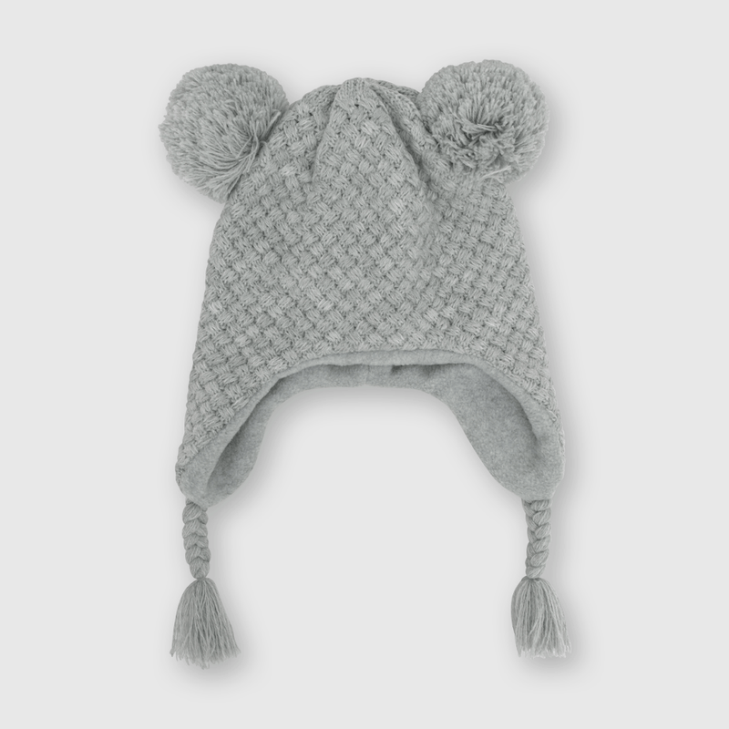 Gorro de bebé niña de lana gris (3 a 24 meses)