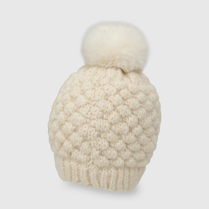 Gorro de niña de lana blanco (2 a 12 años)