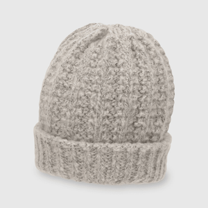 Gorro de niña de lana gris (2 a 12 años)