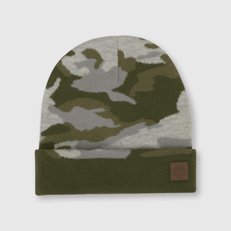 Gorro de niño de lana camuflado verde (2 a 12 años)