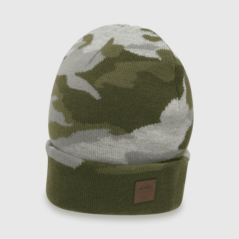 Gorro de niño de lana camuflado verde (2 a 12 años)