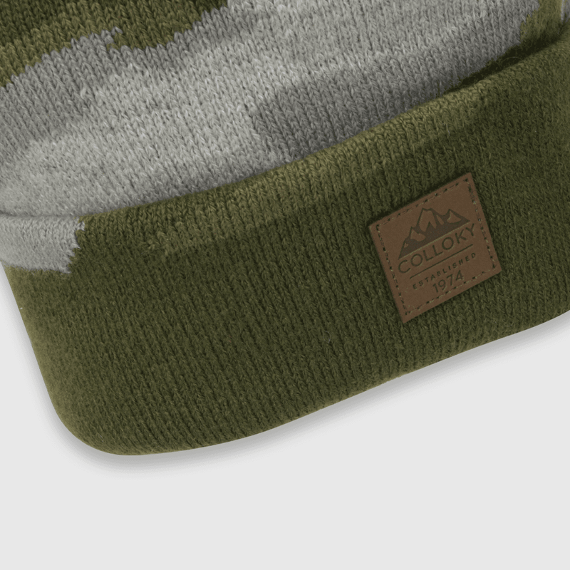 Gorro de niño de lana camuflado verde (2 a 12 años)