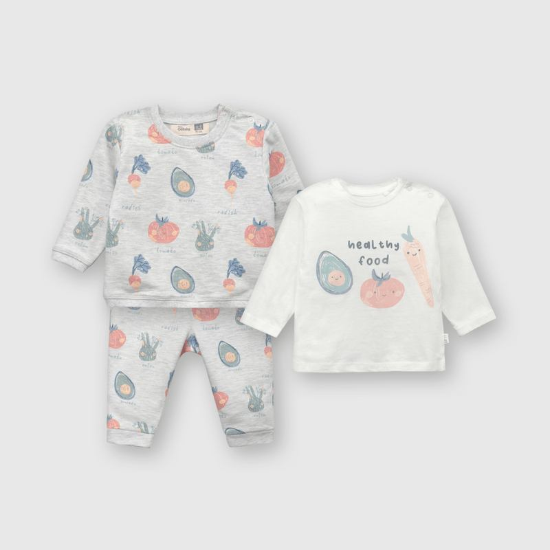 COLLOKY Conjunto de bebé niño manchas gris melange (0 a 12 meses