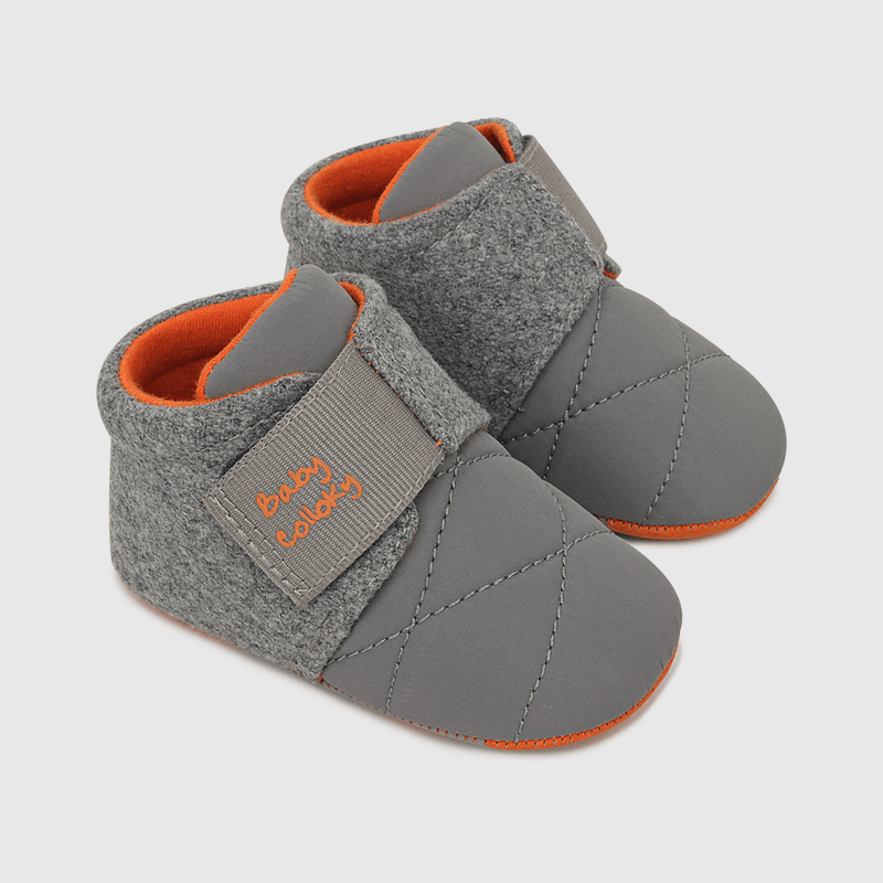 Botin para niño indoor velcro gris (14 a 18)