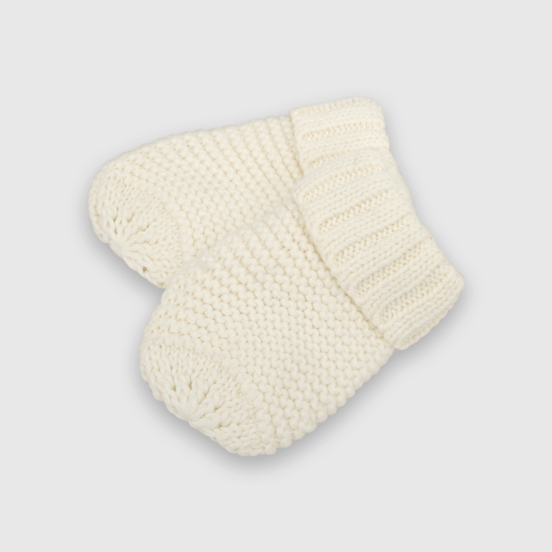Gorro de bebé niña de lana con mitones blanco (3 a 24 meses)