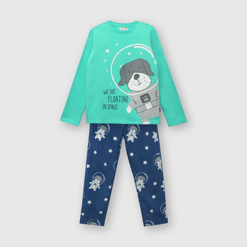 Pijama de niño de polar fleece azul (2 a 12 años) - Colloky Chile