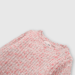 Sweater de bebé niña jaspeado chenille blanco (3 a 36 meses)