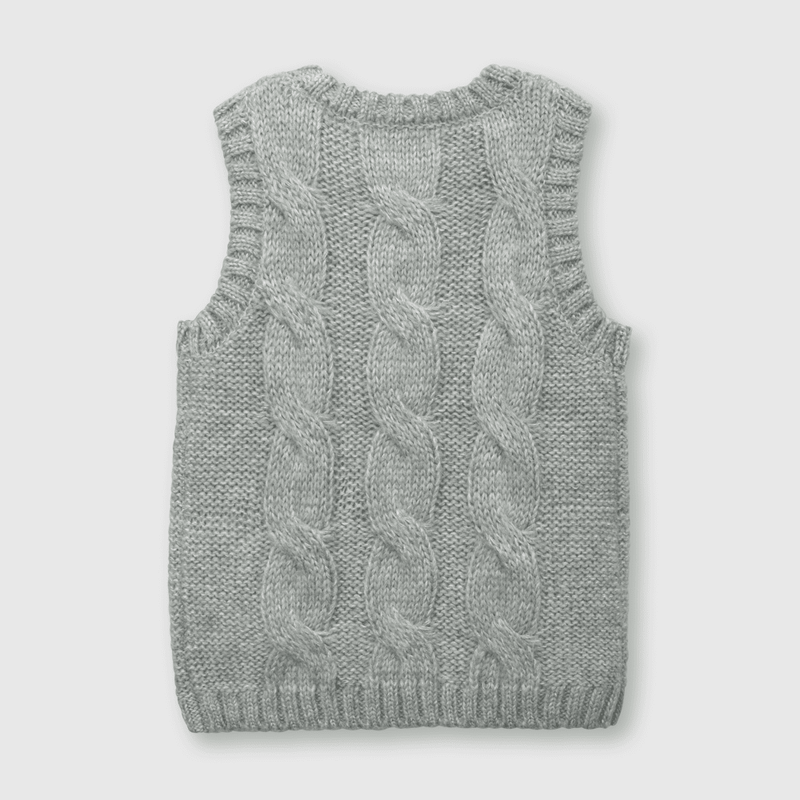 Sweater de niña sin mangas gris (2 a 12 años)