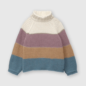 Sweater de niña listado morado (2 a 12 años)