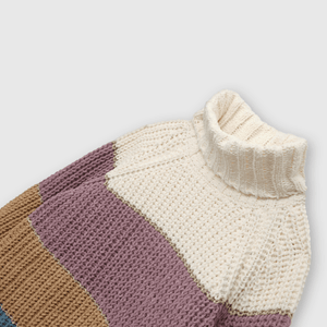 Sweater de niña listado morado (2 a 12 años)