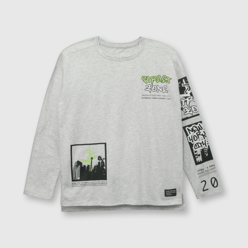 Polera de niño urbano gris (2 a 12 años)