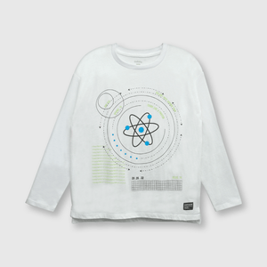 Polera de niño moleculas blanco (2 a 12 años)