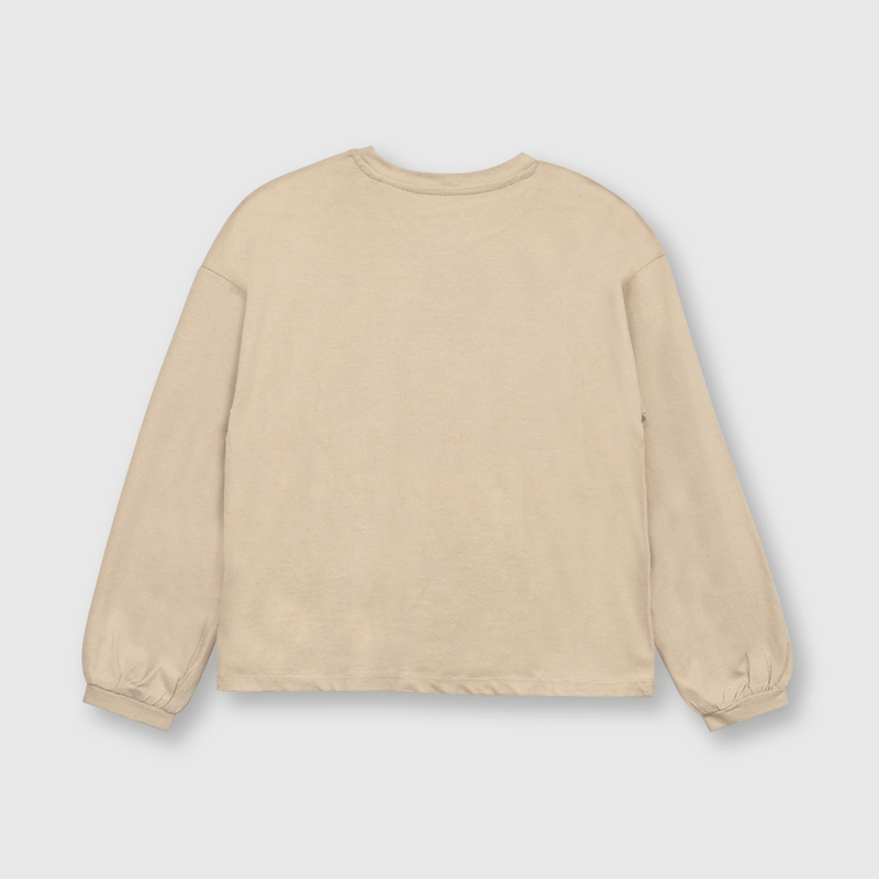 Polera de niña tigre tropical beige (2 a 12 años)