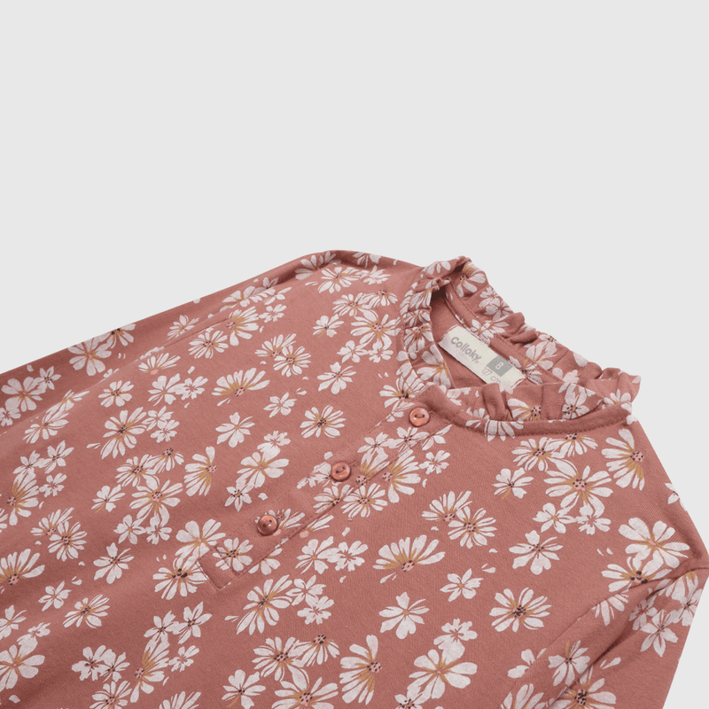 Vestido de niña floreado cafe (2 a 12 años)