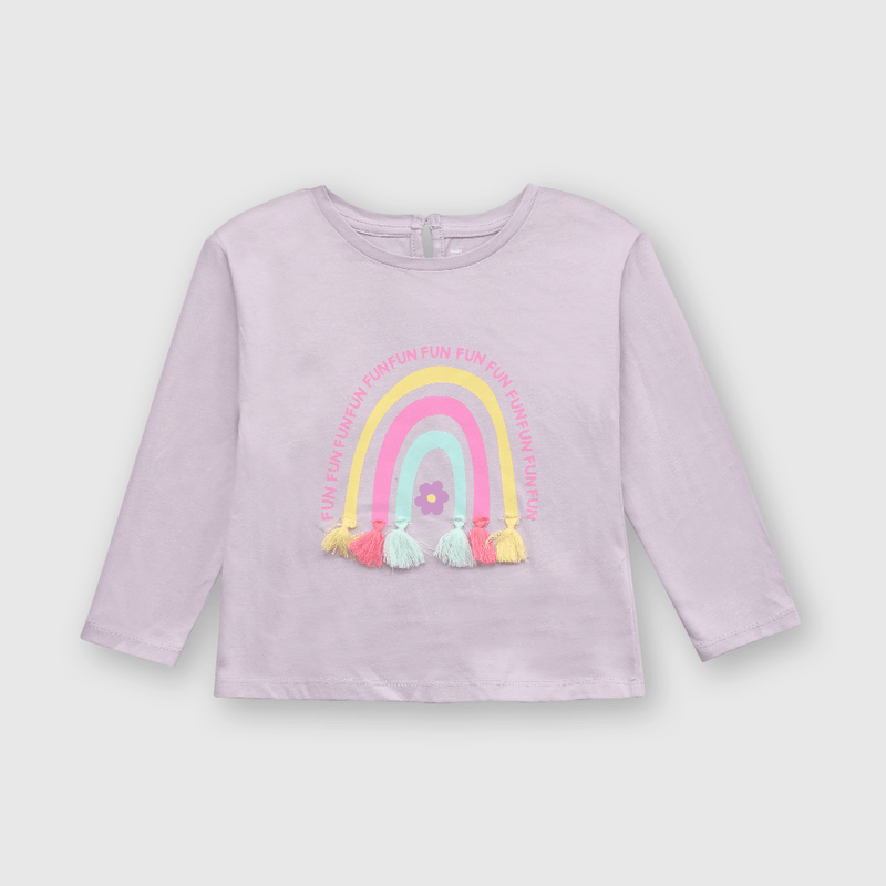 Polera de bebé niña arcoiris lila (3 a 36 meses)