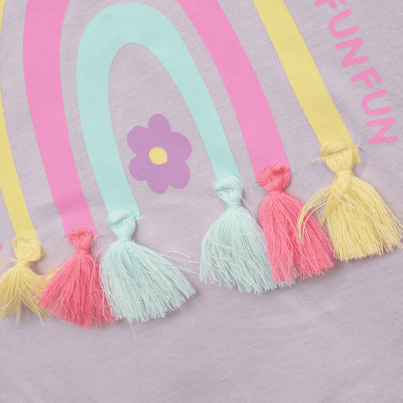 Polera de bebé niña arcoiris lila (3 a 36 meses)