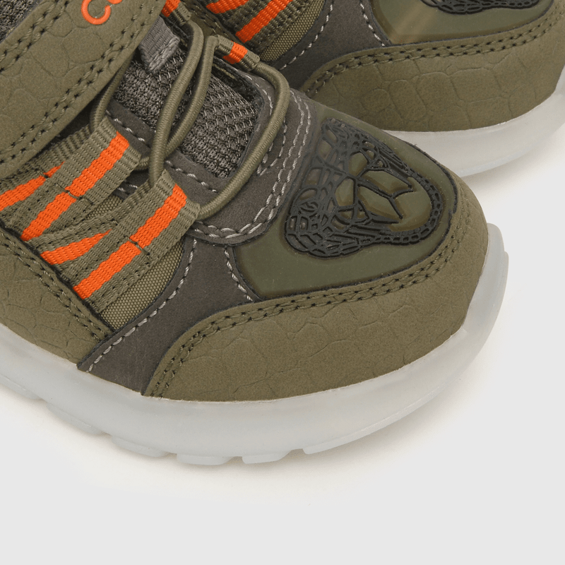 Zapatilla de niño luces serpiente verde musgo (21 a 27)