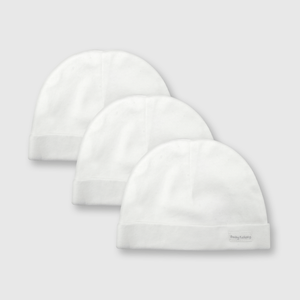Gorro de bebé unisex de algodón 3 pack blanco / white (talla única)