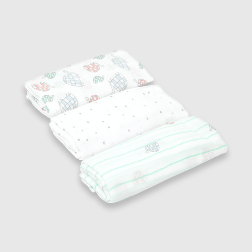 Pañal de bebé niño de muselina 3 pack off white (talla única)