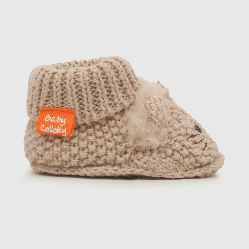 Pantufla de bebé niño beige (talla única)