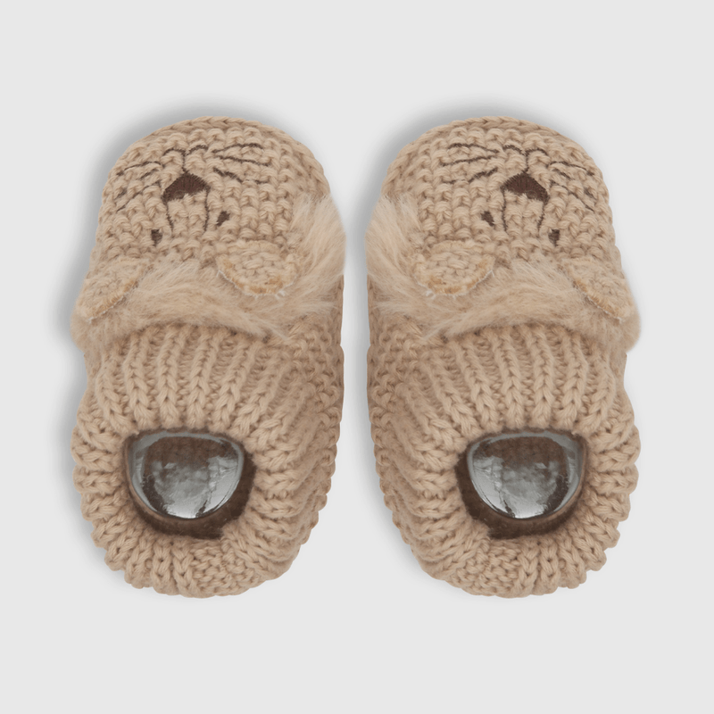 Pantufla de bebé niño beige (talla única)