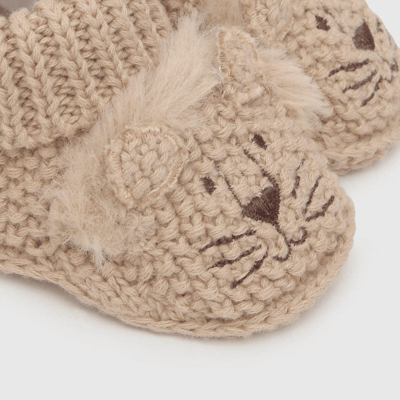 Pantufla de bebé niño beige (talla única)