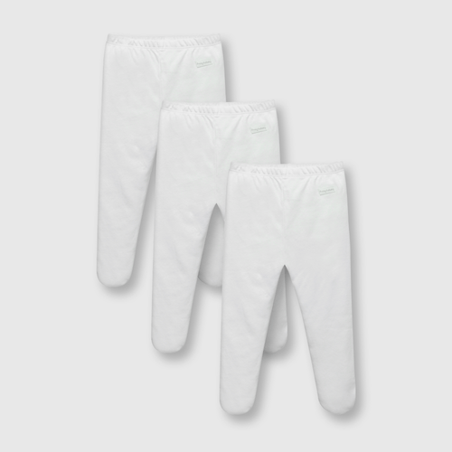 Panty ballerina de bebé unisex de algodón 3 pack blanco / white (0 a 24 meses)