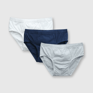 Slip de niño de algodón elsaticado 3 pack blanco / white (2 a 12 años)