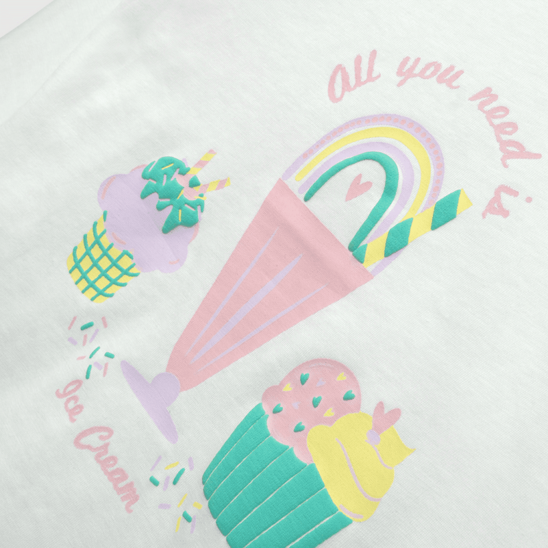 Polera de bebé niña helado off white (3 a 36 meses)