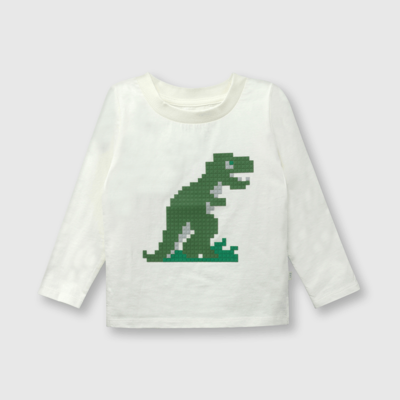 Polera de bebé niño dino crema (3 a 36 meses)