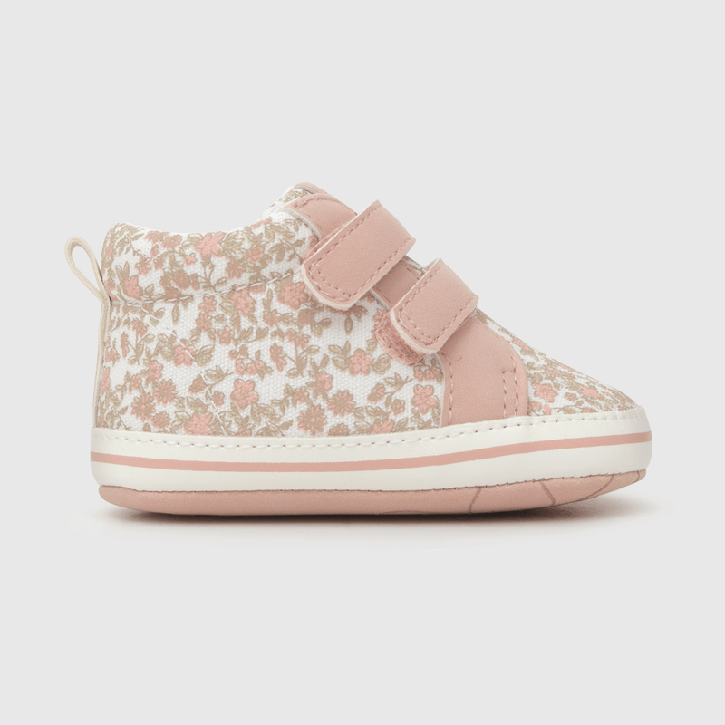 Zapatilla de bebé niña estampada flores light pink (14 a 18)