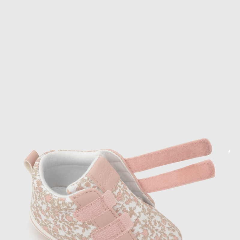Zapatilla de bebé niña estampada flores light pink (14 a 18)
