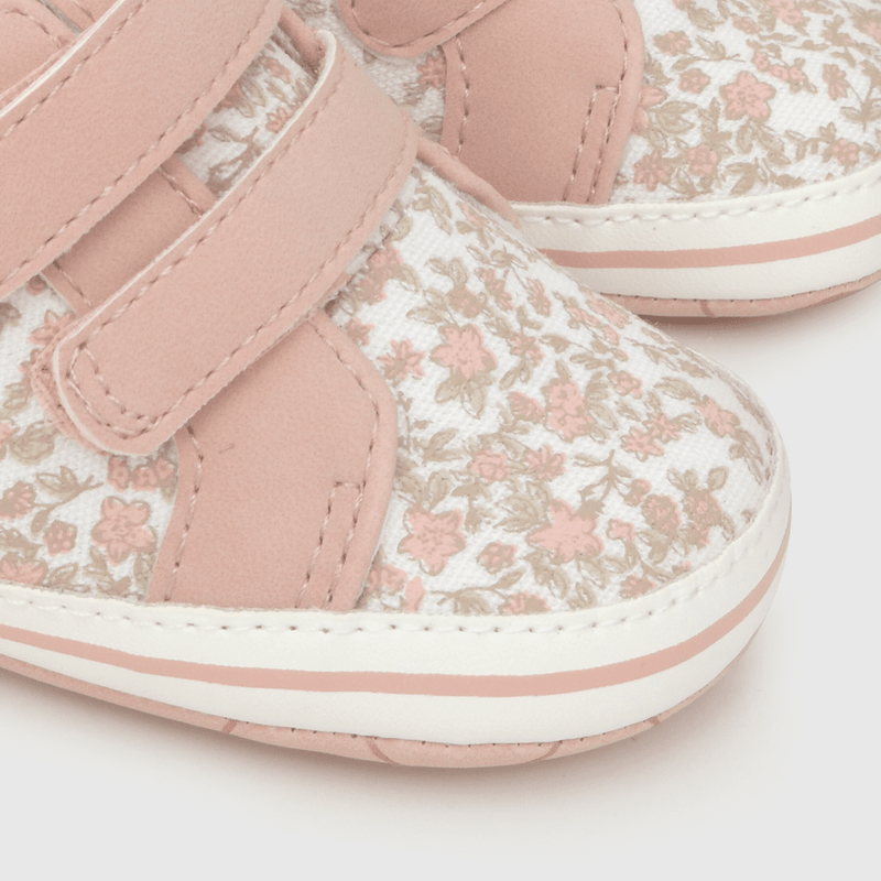 Zapatilla de bebé niña estampada flores light pink (14 a 18)