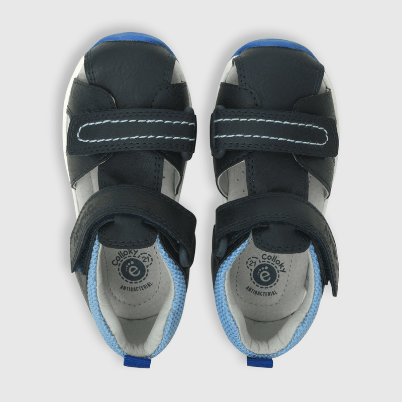 Sandalia de bebé niño doble ajuste azul / blue (18 a 21)