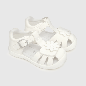 Sandalia de niña doble ajuste blanco / white (21 a 27)