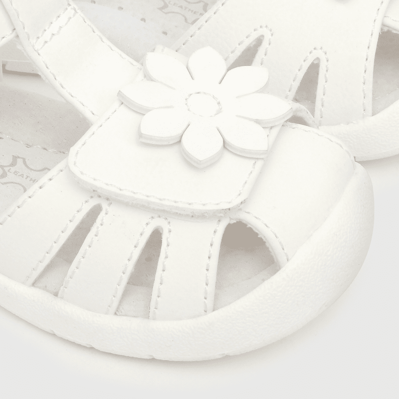 Sandalia de niña doble ajuste blanco / white (21 a 27)