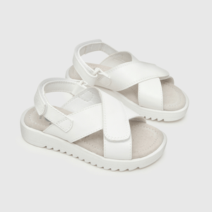 Sandalia de niña doble ajuste blanco / white (21 a 27)